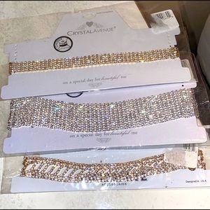 3 beautiful rhinestone chokers